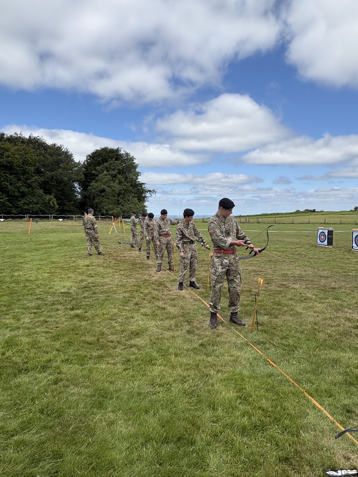 Cadets taking part in archery