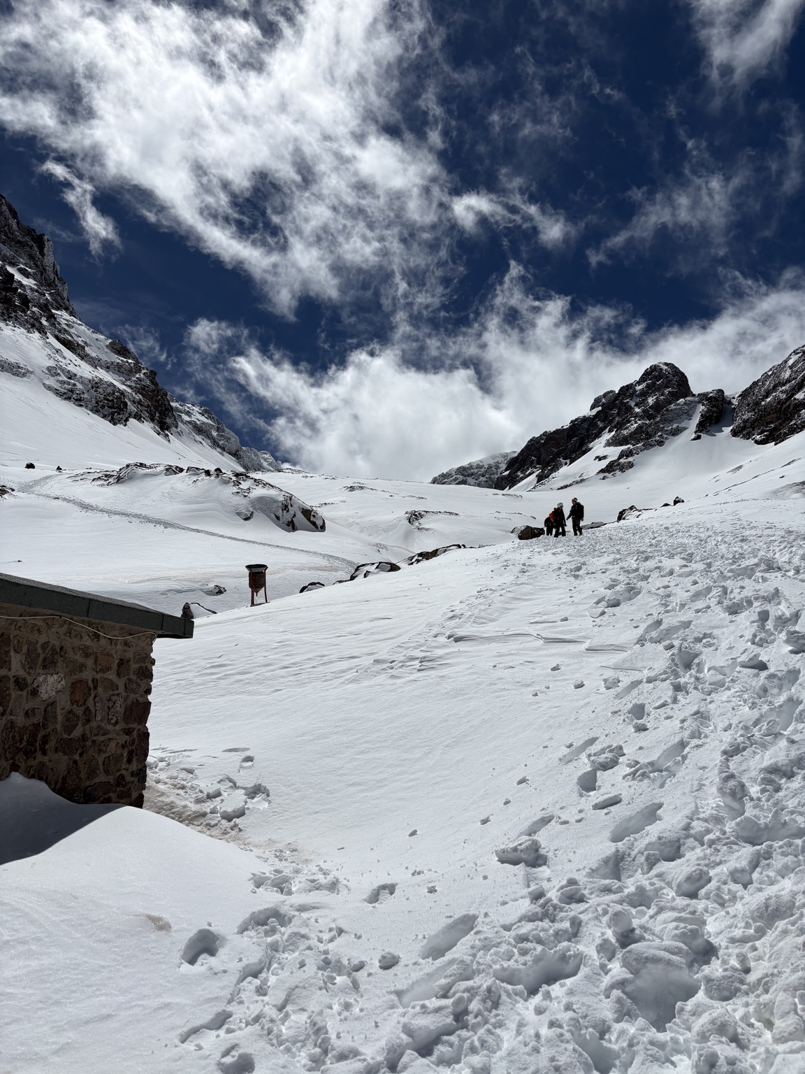 The winter approach below Mount Toubkal